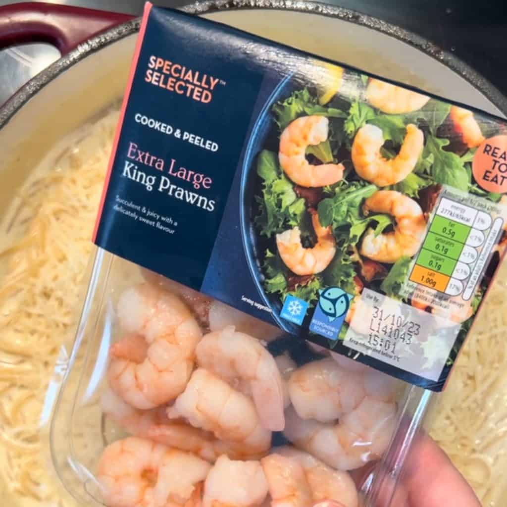 extra large cooked king prawns from Aldi